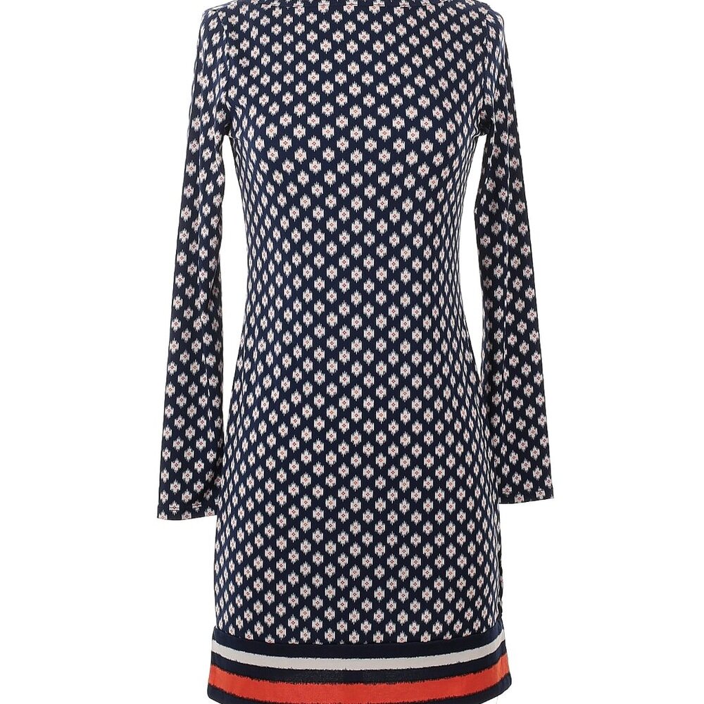 MICHAEL Michael Kors Dress, Long Sleeve, Navy/Orange, Size XS